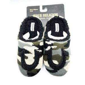 True Religion Camo Plush Warm Indoor Outdoor Slippers Men's Size Small 7-8 New